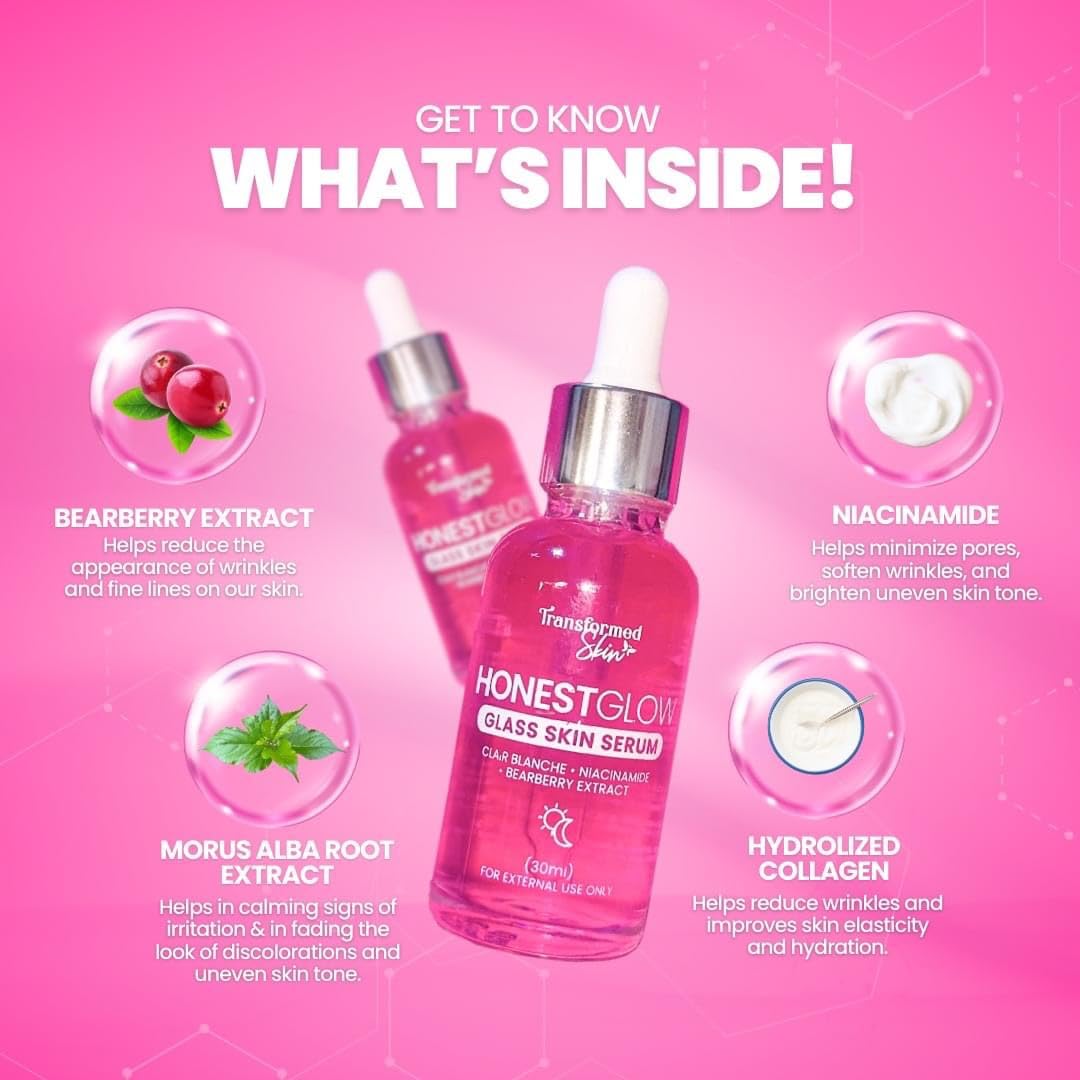 Amazon.com: Generic HonestGlow Glass Skin Serum 30ml, Pink